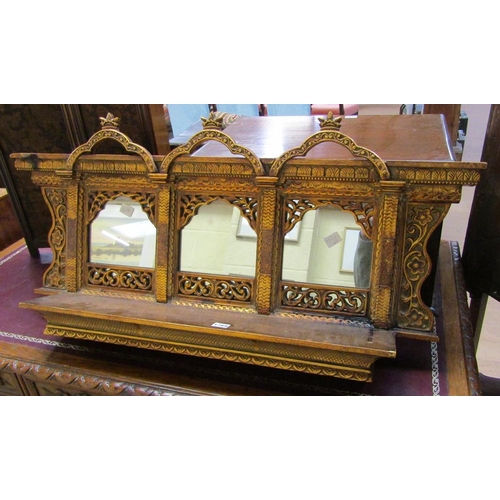 1769 - 19C STYLE GILT OVERMANTEL MIRROR, 102CM X 43CM