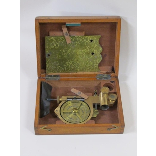 35 - A 19c brass Flowmeter manufactured by L Casella, in original box, 20cm l.