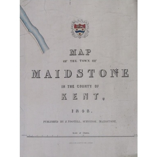 41 - A map of the town of Maidstone, Kent, 1848.  Thomas Hawksley was involved in water schemes of the Ri... 