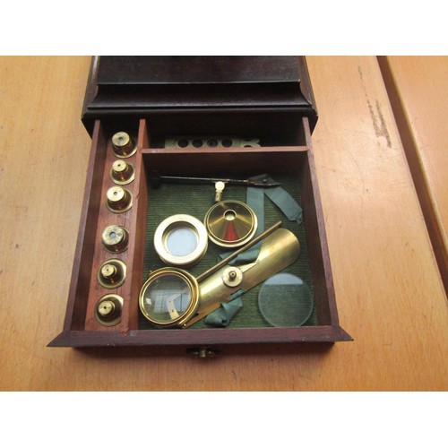 29 - A late 18c Cuff type monocular microscope by R. Bancks, Strand, London and numbered 440.  It has a v... 