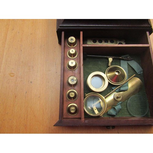 29 - A late 18c Cuff type monocular microscope by R. Bancks, Strand, London and numbered 440.  It has a v... 