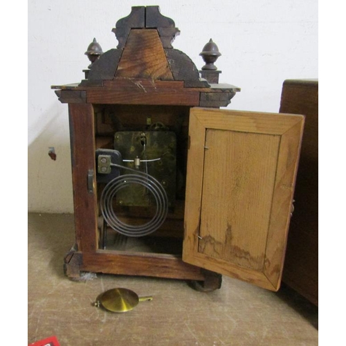 34 - VICTORIAN WALNUT MANTEL CLOCK