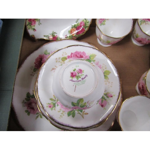 290 - BOX OF ROYAL ALBERT AMERICAN BEAUTY TEAWARES