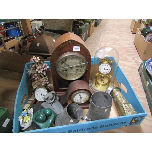 300 - BOX TOINCL ANTIQUE METALWARE, CLOCKS