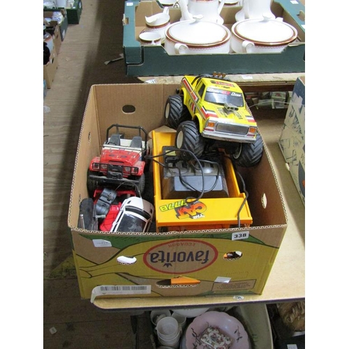 338 - BOX OF REMOTE CONTROL CARS