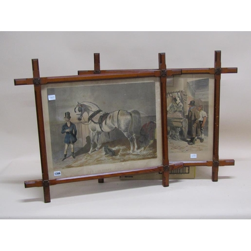 1306 - AFTER THE PAINTING BY J F HERRING SNR - THE CAB HORSE ST JAMES AND ST GILES, OXFORD FRAMED COLOURED ... 