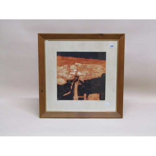 1309 - CHARLES BARTLETT - STONE WALL, COLOURED LIMITED EDITION PRINT 31/50, F/G, SIGNED AND TITLED IN PENCI... 