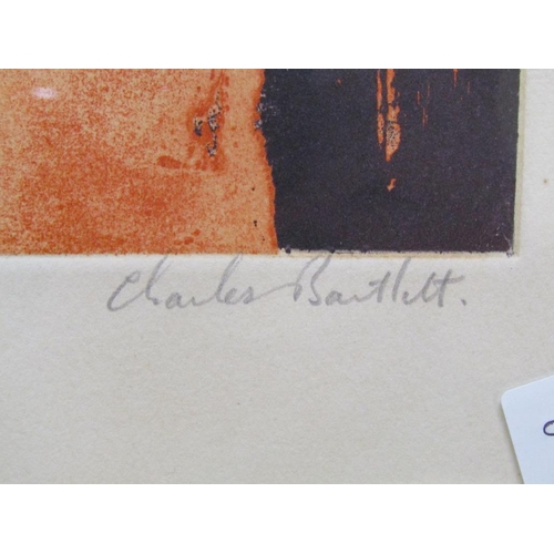 1309 - CHARLES BARTLETT - STONE WALL, COLOURED LIMITED EDITION PRINT 31/50, F/G, SIGNED AND TITLED IN PENCI... 