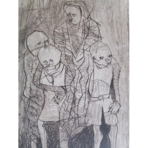 1313 - EMILLE BARTHA - MOTHERS AGONY, LIMITED EDITION B&W PRINT. F/G, 32CM X 20CM