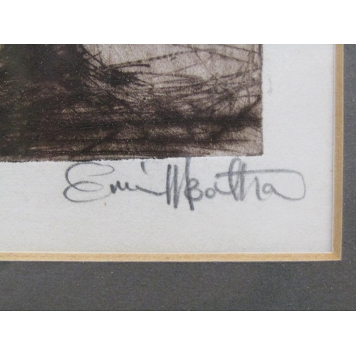 1313 - EMILLE BARTHA - MOTHERS AGONY, LIMITED EDITION B&W PRINT. F/G, 32CM X 20CM