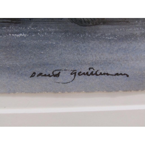 1317 - DAVID GENTLEMAN - LONDON MANSION , SIGNED WATERCOLOUR, F/G, 46CM X 56CM