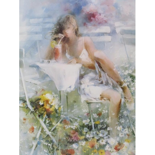 1326 - W H CLEMENTS - SERIES OF THREE F/G COLOURED PRINTS, LADIES IN VARIETY OF POSES, EACH 60CM X 52CM