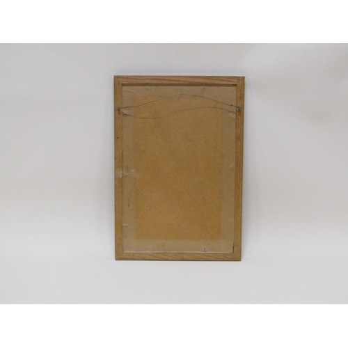 1330 - LATE 19C/EARLY 20C ORIENTAL WATERCOLOUR WITH SCRIPT, 30CM X 16CM