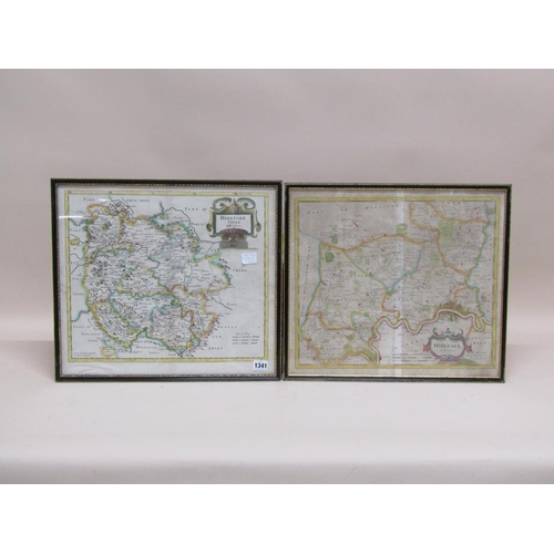 1341 - TWO FRAMED ANTIQUE ROBERT MORDON MAPS - HEREFORDSHIRE & MIDDLESEX
