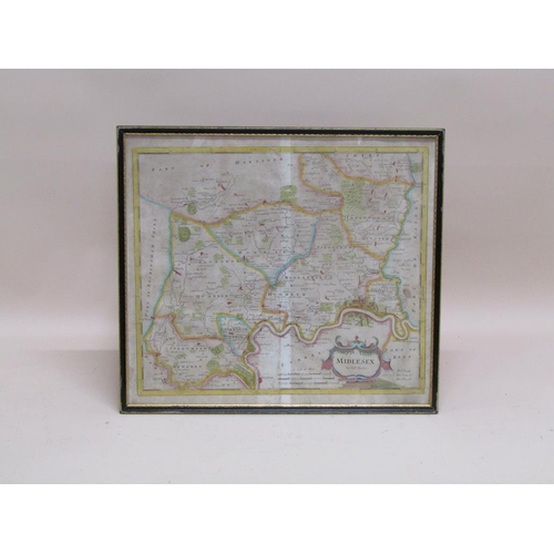 1341 - TWO FRAMED ANTIQUE ROBERT MORDON MAPS - HEREFORDSHIRE & MIDDLESEX