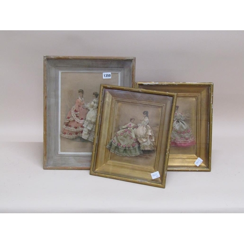 1350 - THREE EARLY 20C COSTUME ARRANGEMENTS, EACH F/G, 30CM X 22CM & 26CM X 22CM
