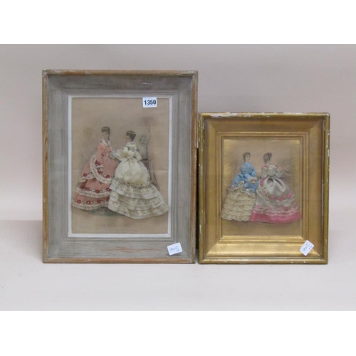 1350 - THREE EARLY 20C COSTUME ARRANGEMENTS, EACH F/G, 30CM X 22CM & 26CM X 22CM