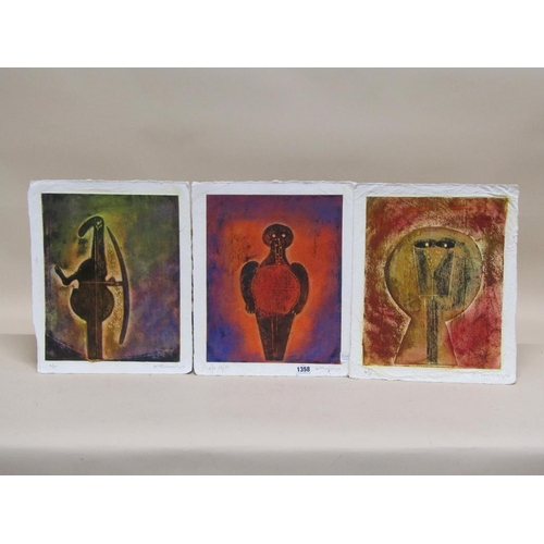 1358 - R TAMAYO - THREE COLOURED PRINTS - VARIOUS SUBJECTS, EACH APPROX 35CM X 28CM