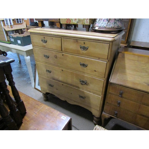 573 - VICTORIAN PINE CHEST OF TWO SHORT AND THREE LONG DRAWERS, 106.5cm w, 116cm h, 44cm d