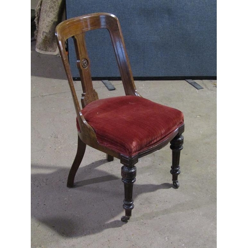 662 - EIGHT VICTORIAN UPHOLSTERED DINING CHAIRS