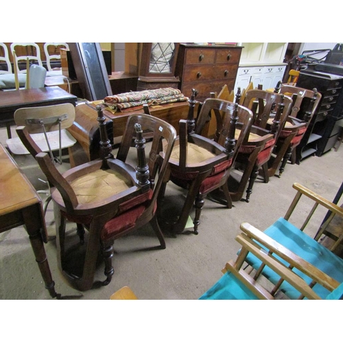 662 - EIGHT VICTORIAN UPHOLSTERED DINING CHAIRS