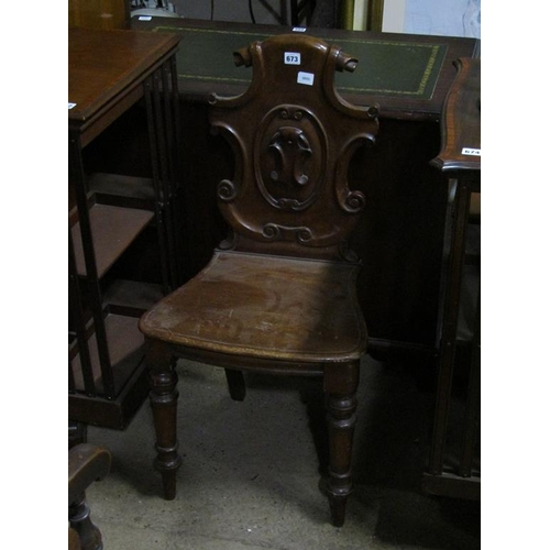 673 - VICTORIAN HALL CHAIR