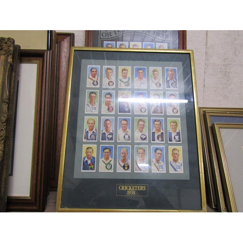 154 - FRAMED CIGARETTE CARDS - CRICKETERS