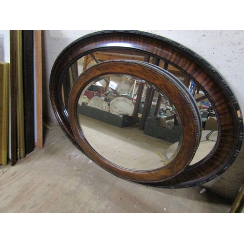 168 - COLLECTION OF OVAL WALL MIRRORS, BEVEL EDGE