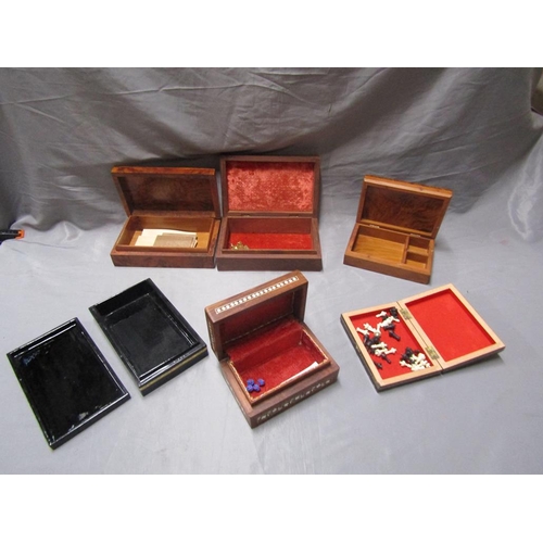 51 - COLLECTION OF WOODEN BOXES TO INCL BURR AND INLAID