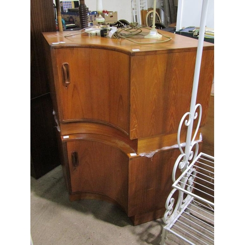 619 - TWO TEAK CORNER UNITS