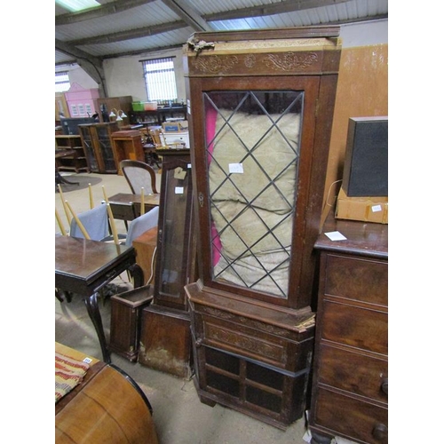 645 - CORNER CUPBOARD AND A LONGCASE CLOCK