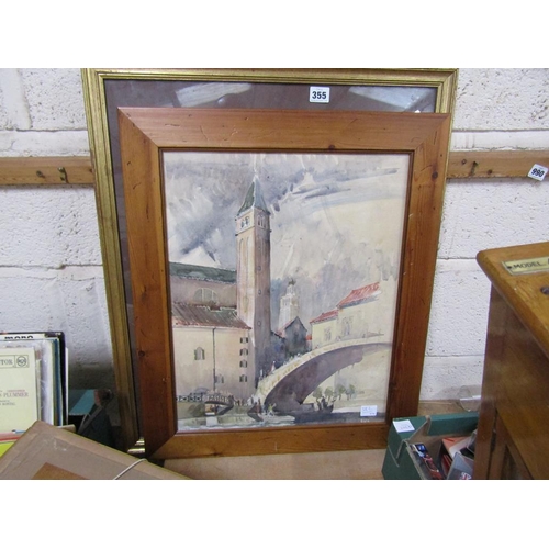 355 - COLLECTION OF FRAMED WATERCOLOURS