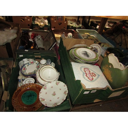 504 - TWO BOXES OF MIXED CHINA - COLLECTORS PLATES ETC