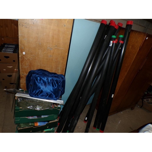 963 - QTY OF FISHING EQUIPMENT AND ROD TUBES (NO RODS WITHIN TUBES - EMPTY!)