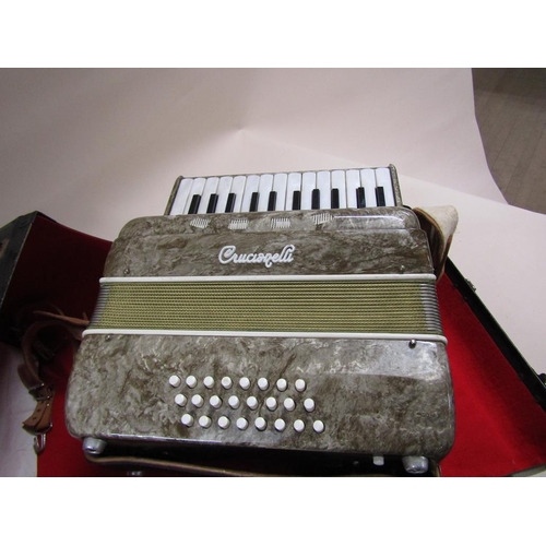 1202 - TWO CASED ACCORDIANS - LARGEST 42CM W