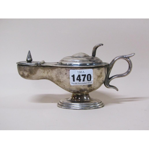 1470 - DUNHILL SILVER PLATED GENIE LAMP TABLE LIGHTER