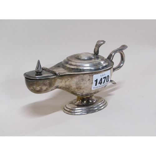 1470 - DUNHILL SILVER PLATED GENIE LAMP TABLE LIGHTER