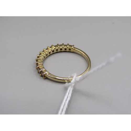 1540 - GOLD 13 STONE CHAMPAGNE DIAMOND RING SIZE L