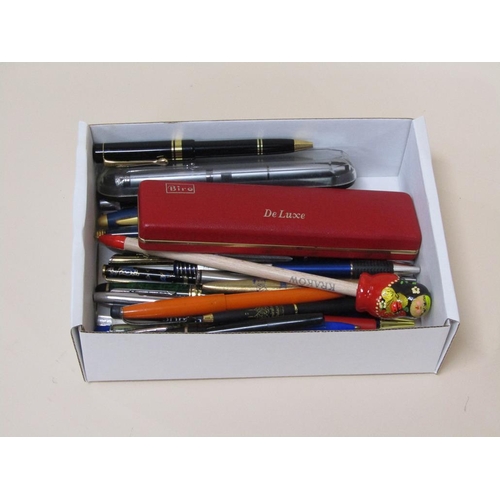 1567 - BOX OF MIXED PENS, PENCILS ETC