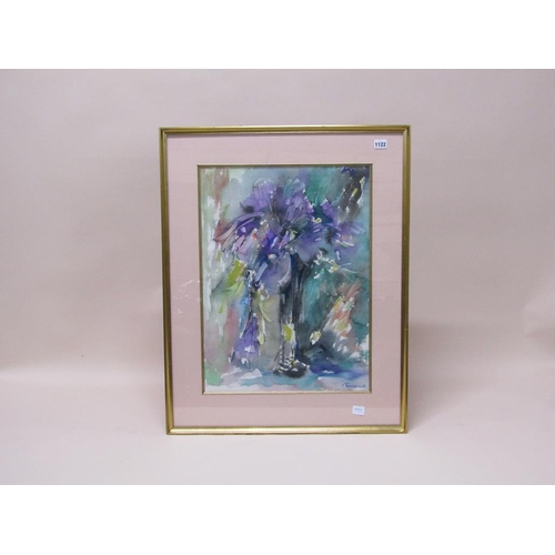 1122 - TWO F/G WATERCOLOURS - FLOWERS, ONE SIGNED PARVIZ