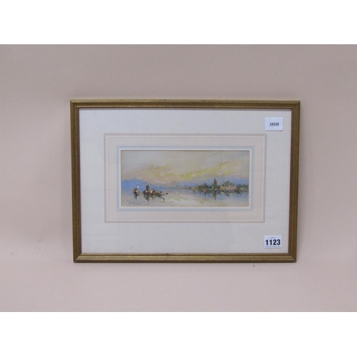 1123 - D WESTON - CHIOGGIA VENICE, SIGNED WATERCOLOUR, F/G, 10CM X 22CM