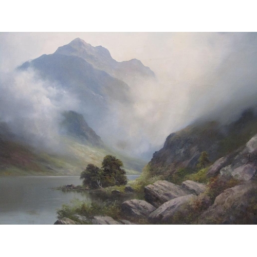 1137 - DOUGLAS FALCONER - MOUNTAINOUS RIVERSCAPE, SIGNED, OIL ON CANVAS, FRAMED, 70CM X 90CM