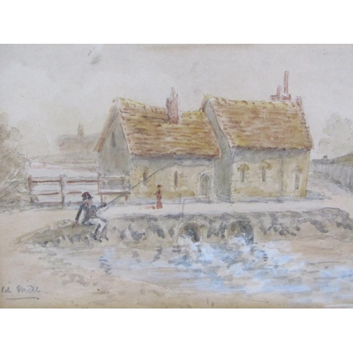 1151 - THREE WATERCOLOURS - THE OLD MILL, THE TOWN MARKET HOUSE & RUINED ABBEY