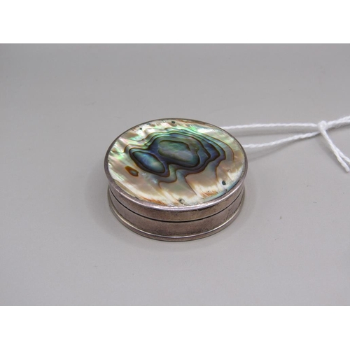 1543 - SILVER ABELONE SHELL PILL BOX