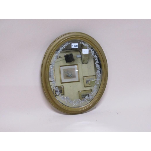 1170 - GILT FRAMED OVAL WALL MIRROR