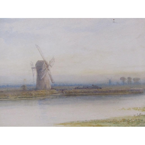 1174 - J W FRIPP - NORFOLK BROADS, PAIR, WATERCOLOURS, 15CM X 24CM