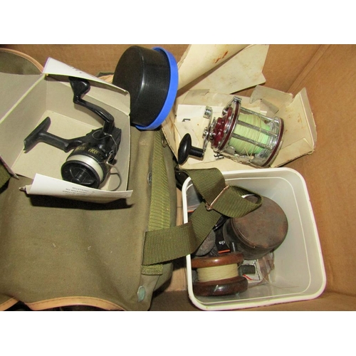 1218A - BOX OF SEA FISHING AND OTHER TACKLE AND RODS