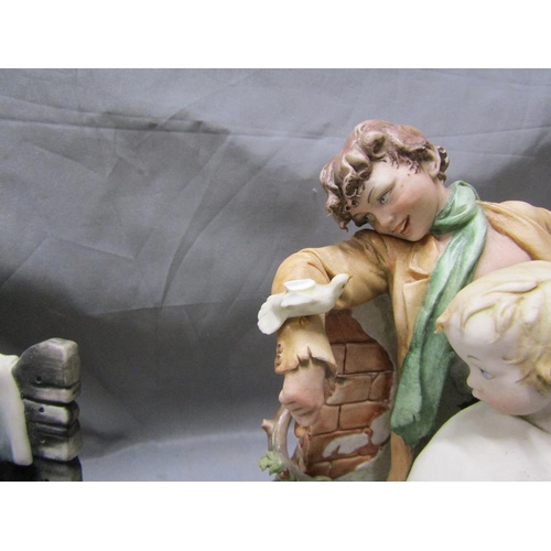 26 - THREE CAPODIMONTE PORCELAIN FIGURES, a/f