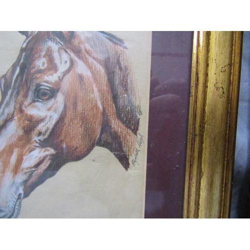 34 - PASTEL AND AN OIL - HORSES