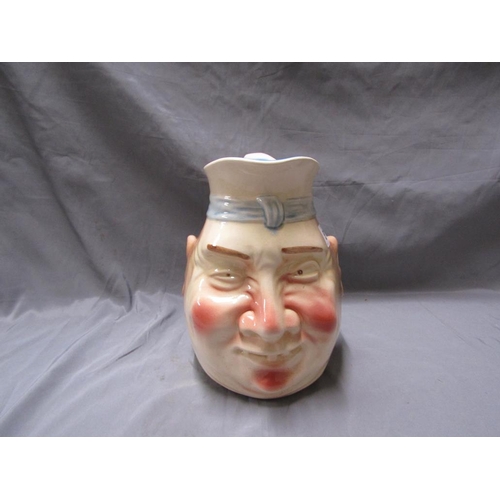 55 - SARREGUEMINES STYLE MAJOLICA FACE JUG